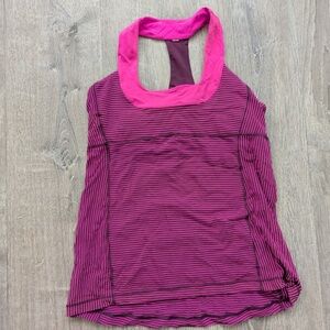 Lululemon Athletica Pink and Purple Striped Tank Top